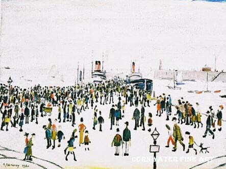 lowry ferry boats signed print lslowry