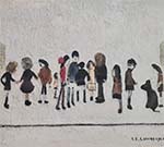 lowry signed prints, group of children lowry signed prints, group of children