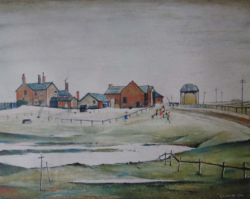 lowry-landscapewithfarmbuildings