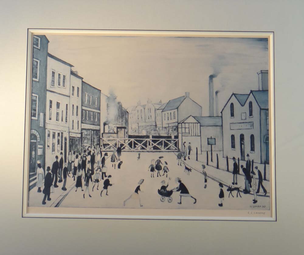 L.S.Lowry, Lowry,level crossing, Burton on Trent, print