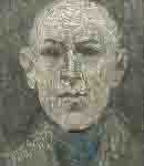 lowry painting head of a bald man