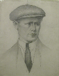  lowry drawing original head of a young man