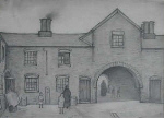 lowry drawing old houses flint