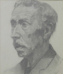 lowry original portrait of a man drawing