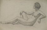 lowry original reclining nude woman