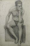 lowry seated male nude sketch 5