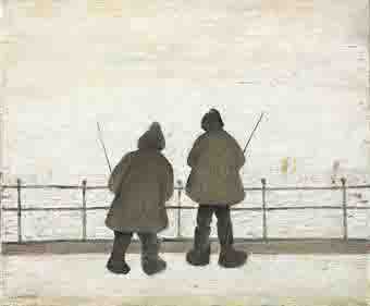 lowry two anglers original painting