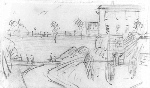lowry original view of peel park drawing