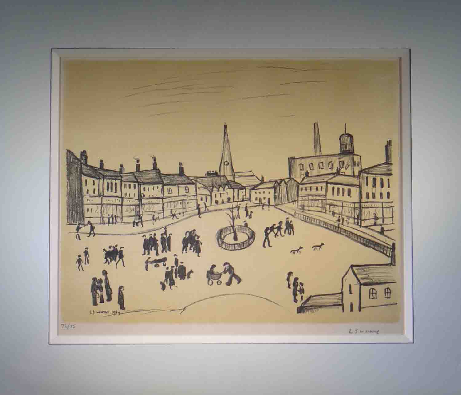 lowry, Tree in a square, signed print lslowry