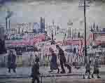 lowry signed prints, view of a town lowry signed prints, view of a town
