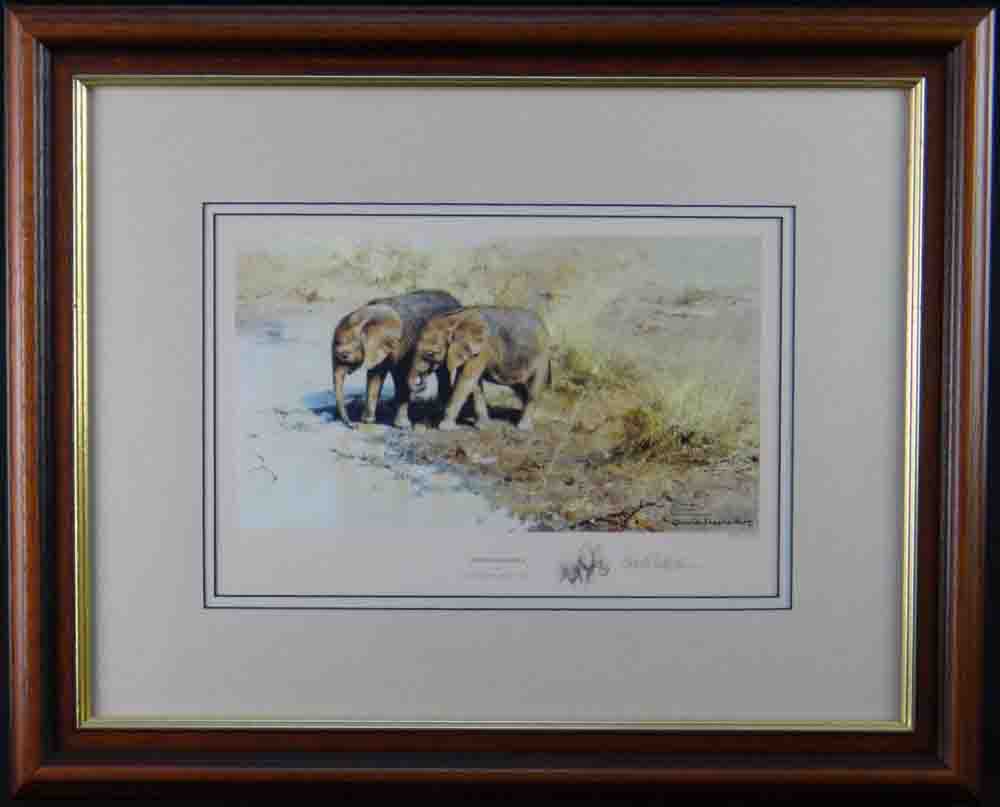 david shepherd african babies signed limited edition print framed