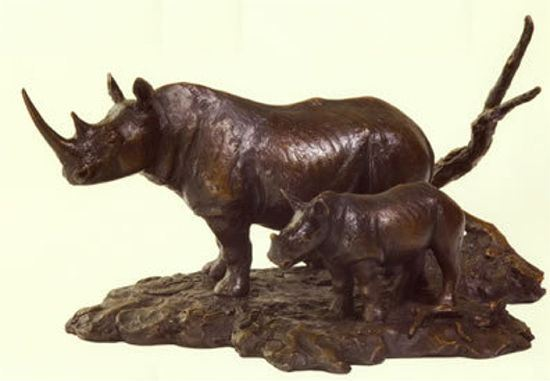 David Shepherd bronze rhino sculpture