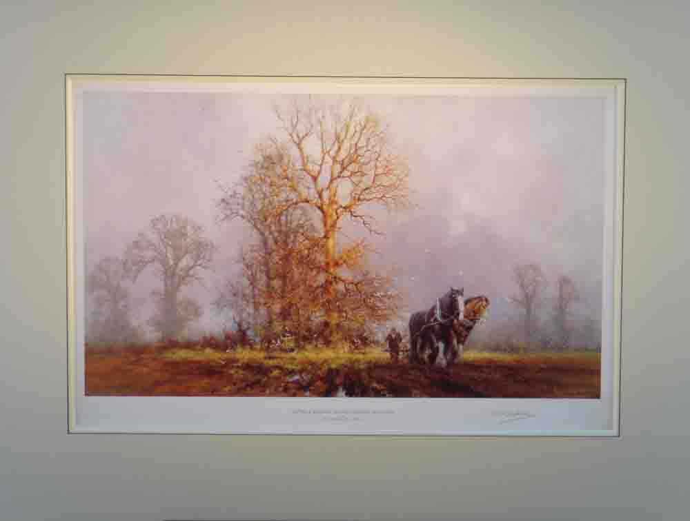 david shepherd captain and sergeant first furrows of Autumn print mounted