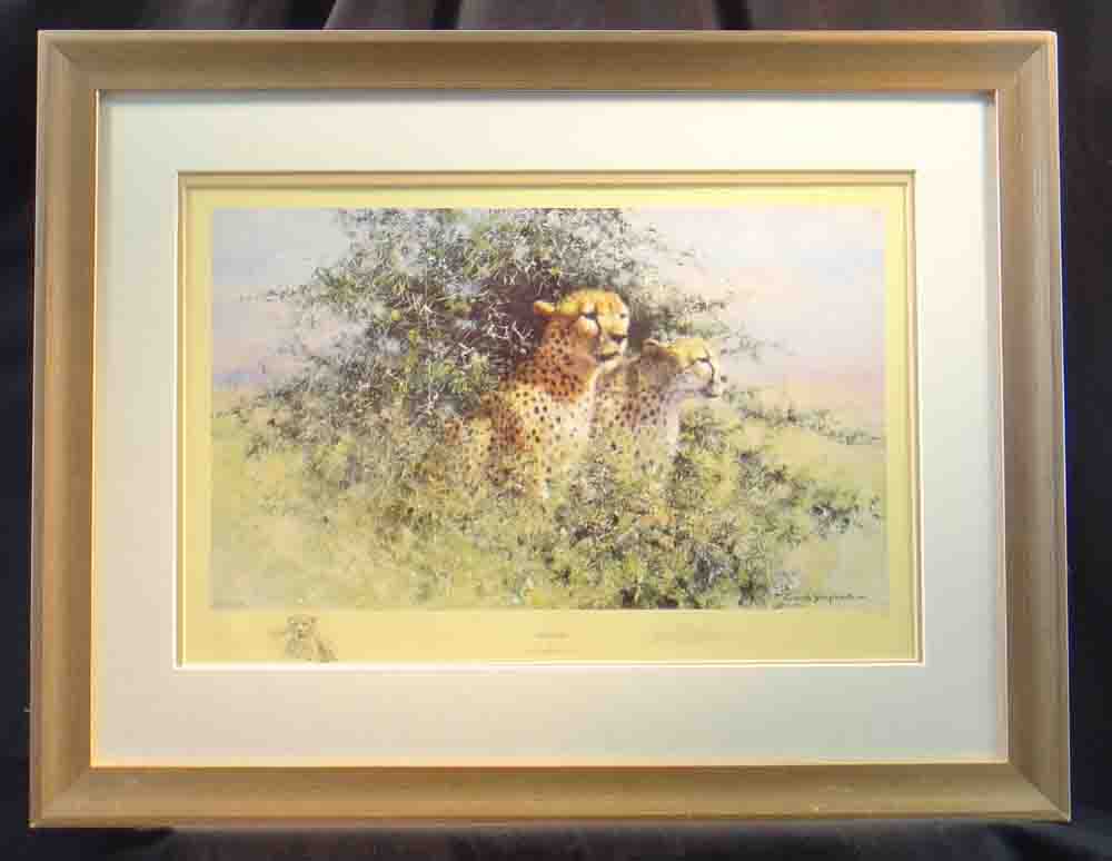 david shepherd cheetah, print framed