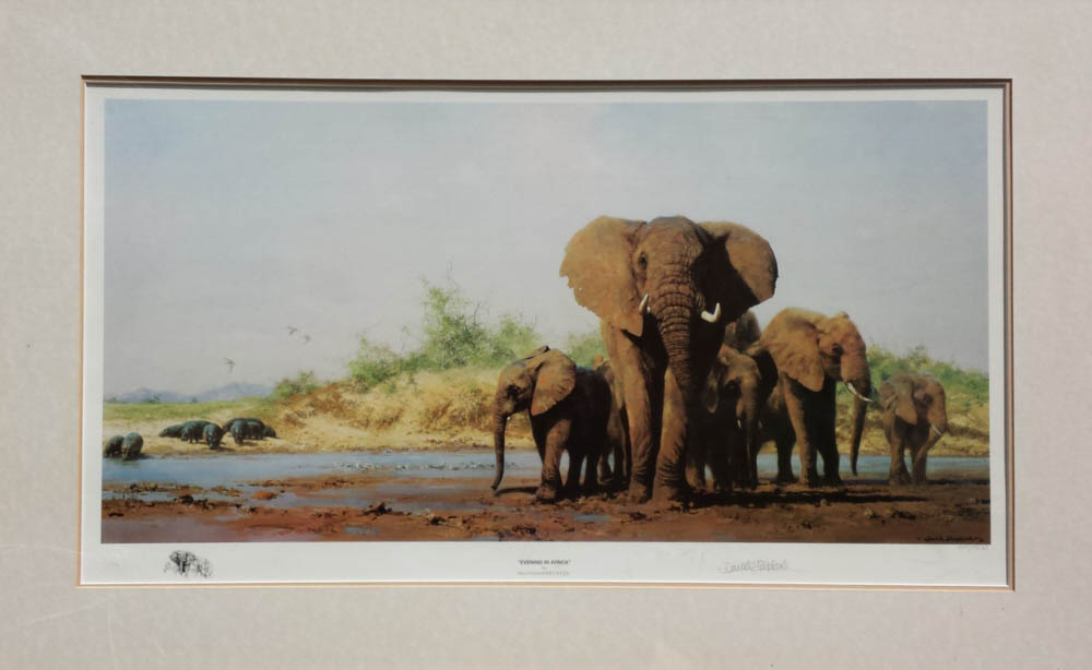 david shepherd evening in Africa print