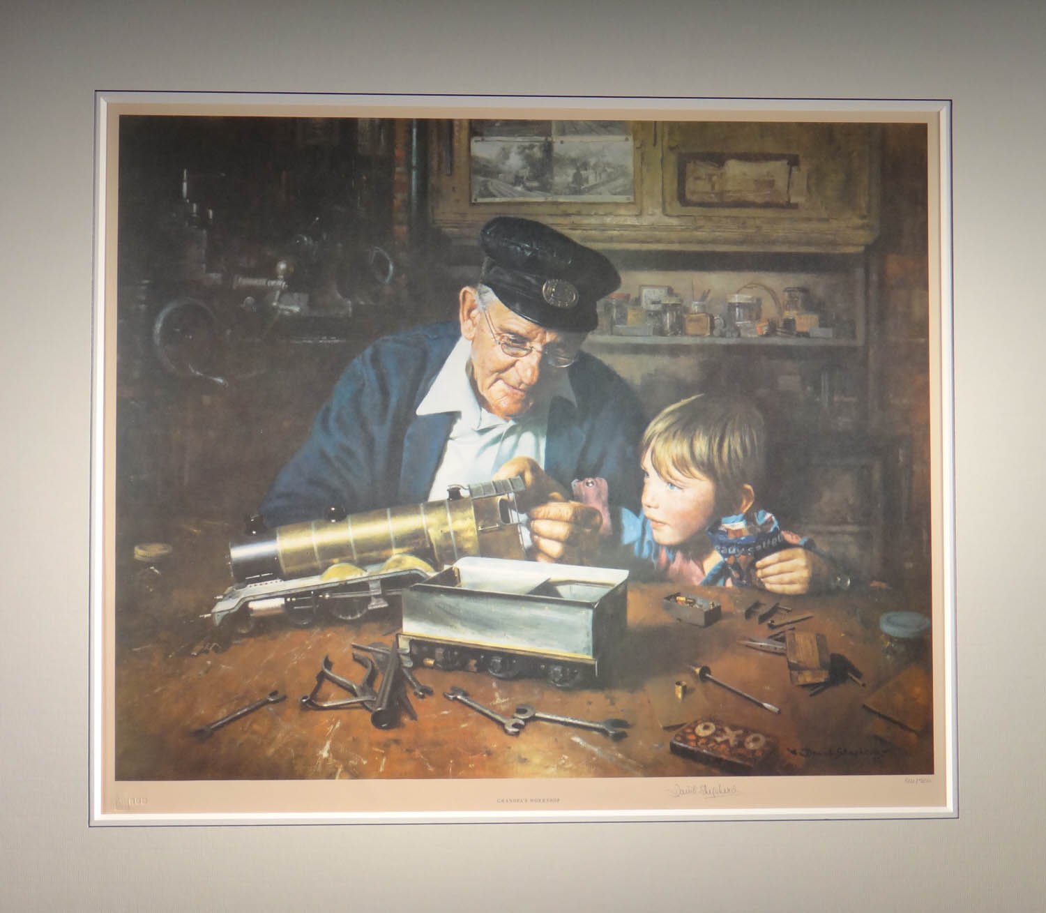 david shepherd, signed limited edition, Grandpa's workshop