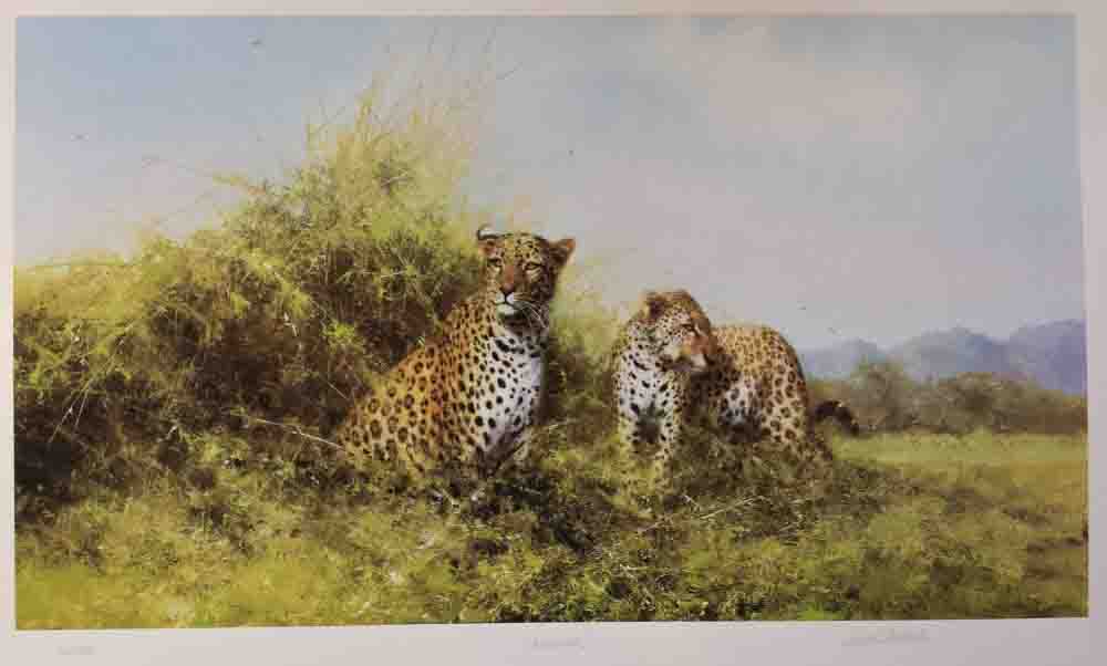 david shepherd, Leopards, silkscreen, print