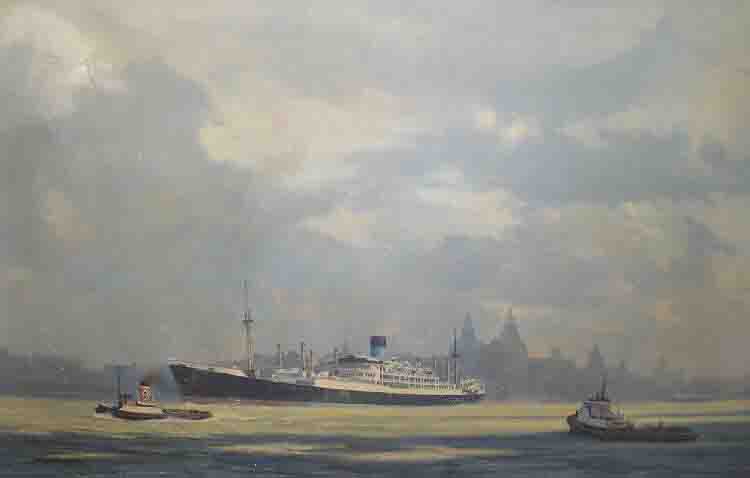 david shepherd  liverpool mersey boat print 