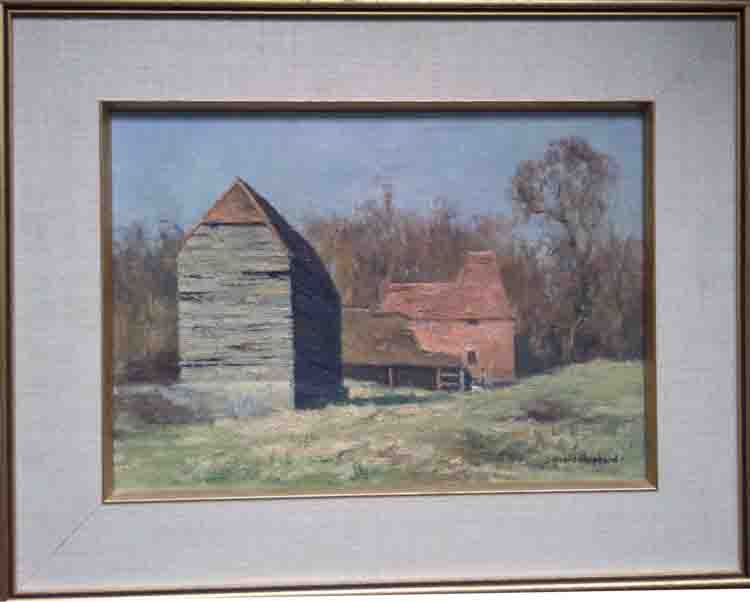 david shepherd landscape with farm buildings framed