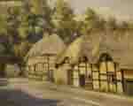 david shepherd original paintings, thatched cottages Wherwell