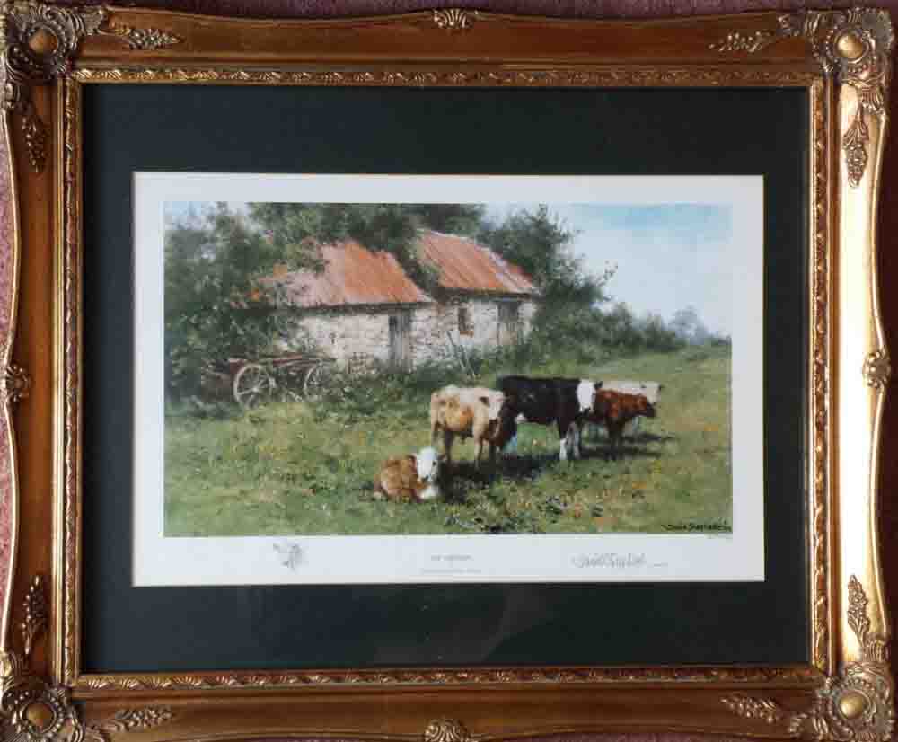 david shepherd  orphans, cows, cattle print