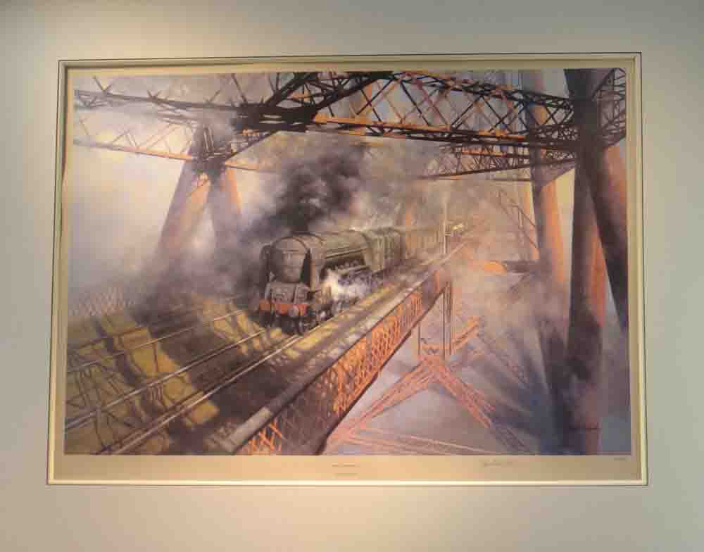 over the Forth, framed steam, trains david shepherd mounted