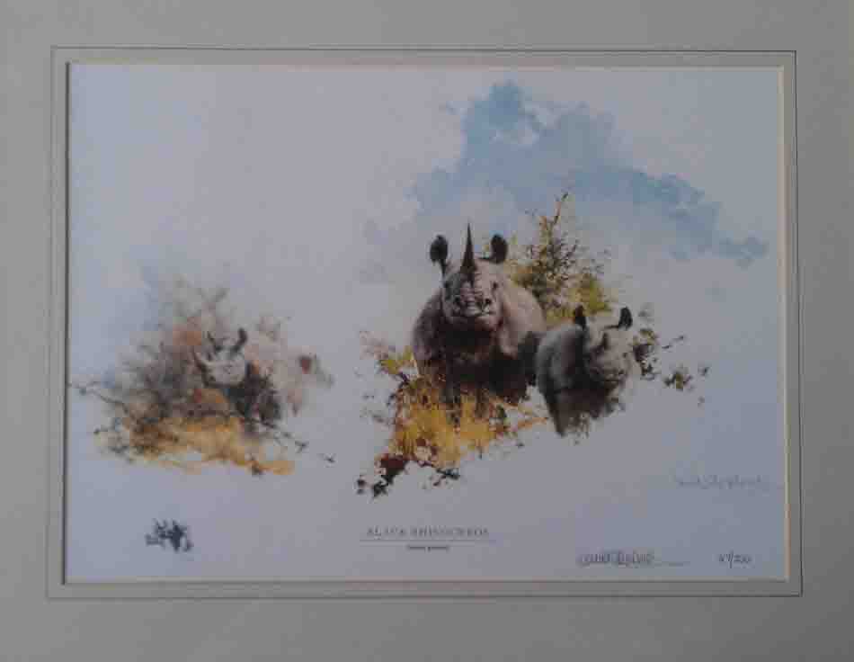 david shepherd black rhinoceros print