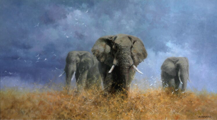 david shepherd savuti elephants giclee