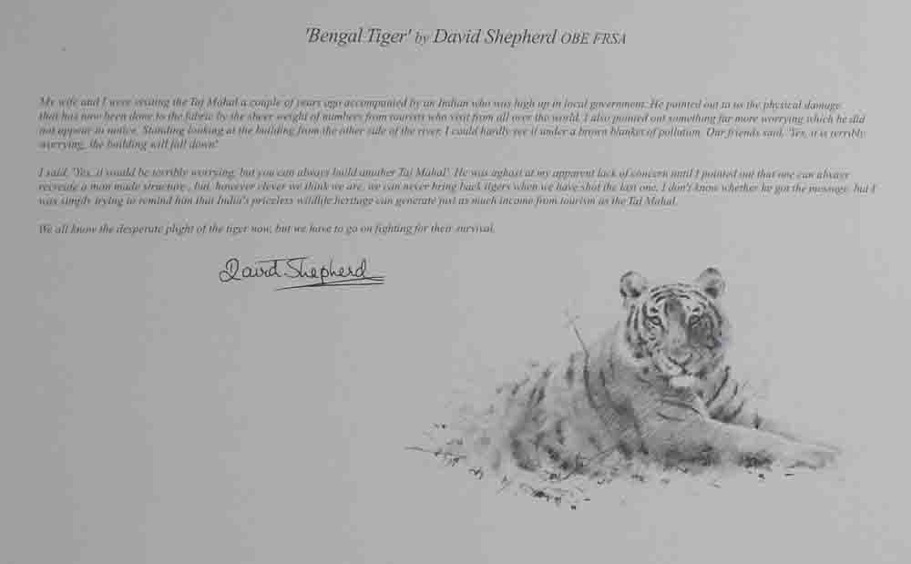 david shepherd wildlife of the world Bengal Tiger, text