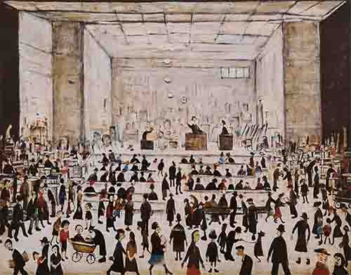 Lowry limited edition prints, The auction print ls Lowry limited edition prints, The Auction