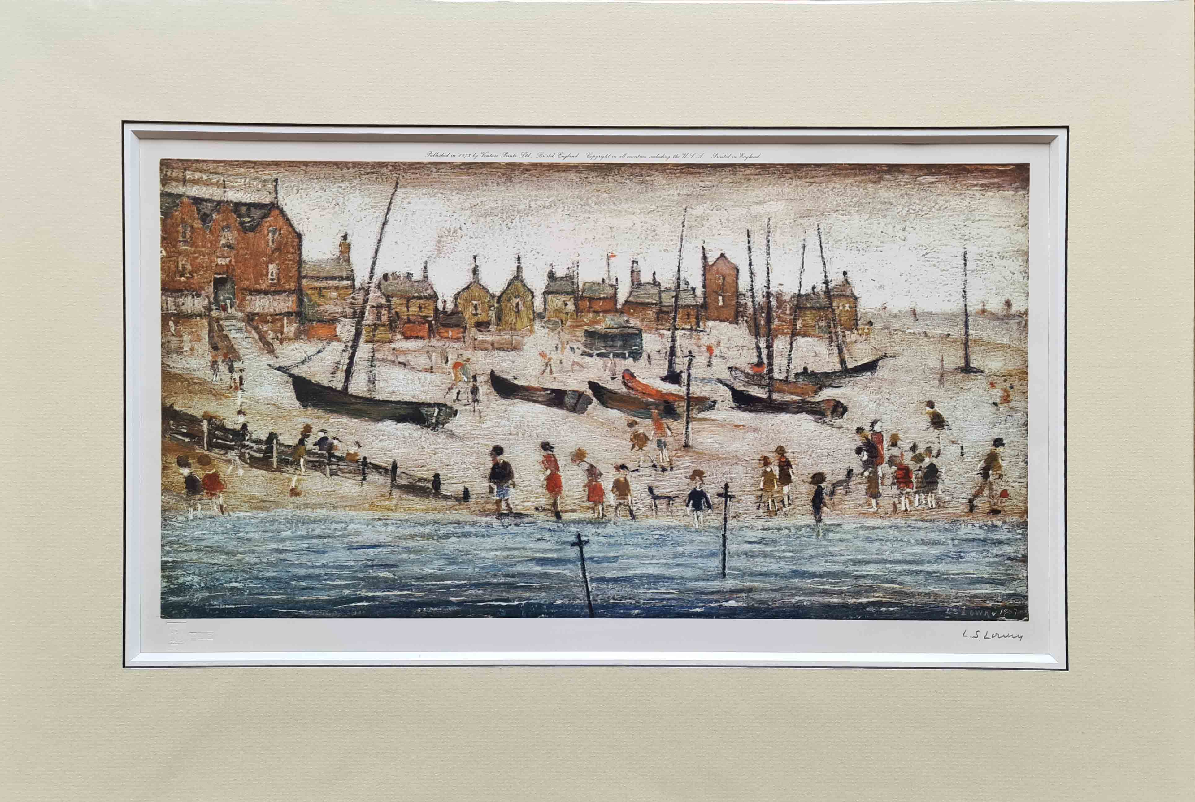 lowry, The Beach, signed print lslowry