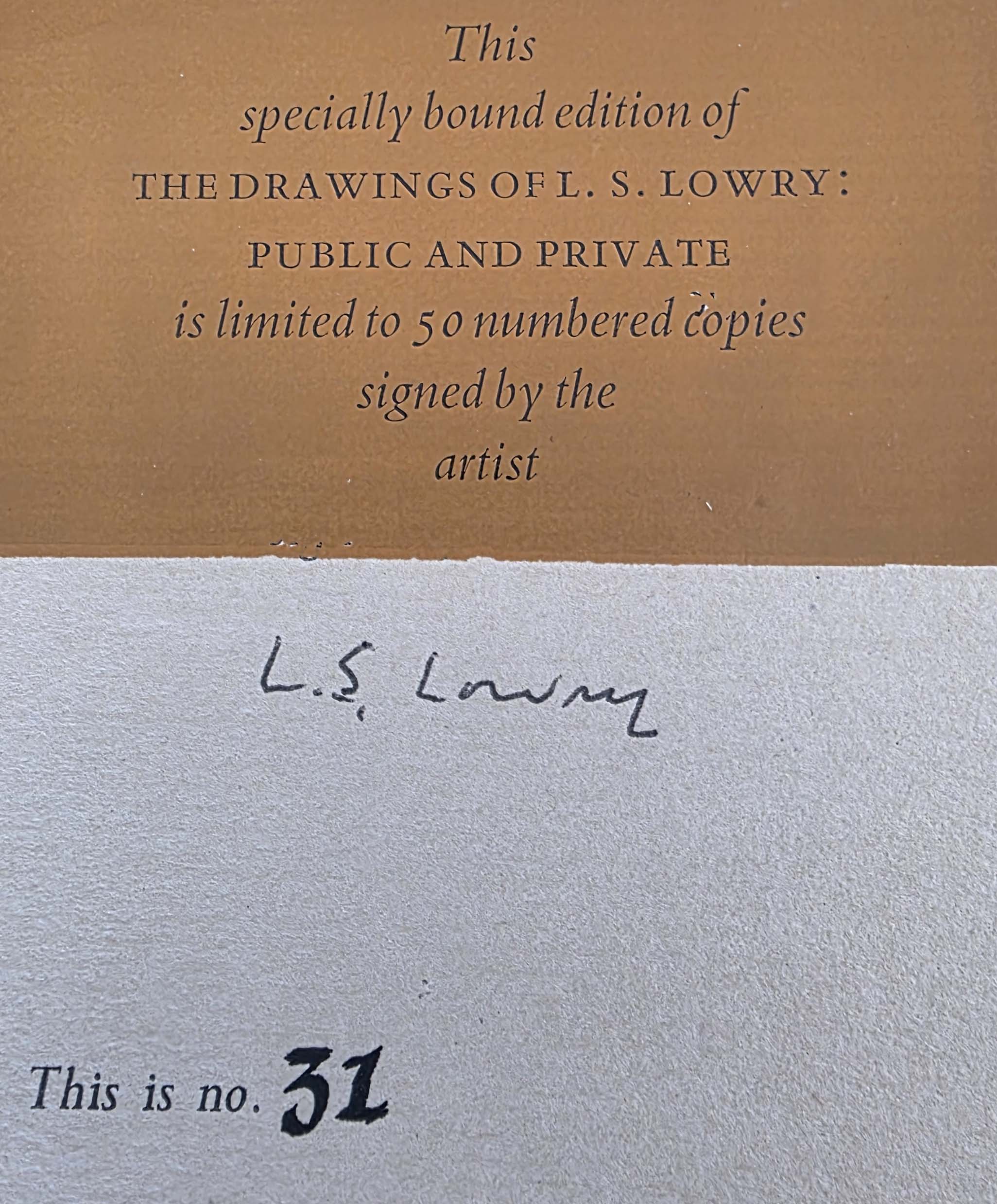 lowry, signed limited edition book, drawings