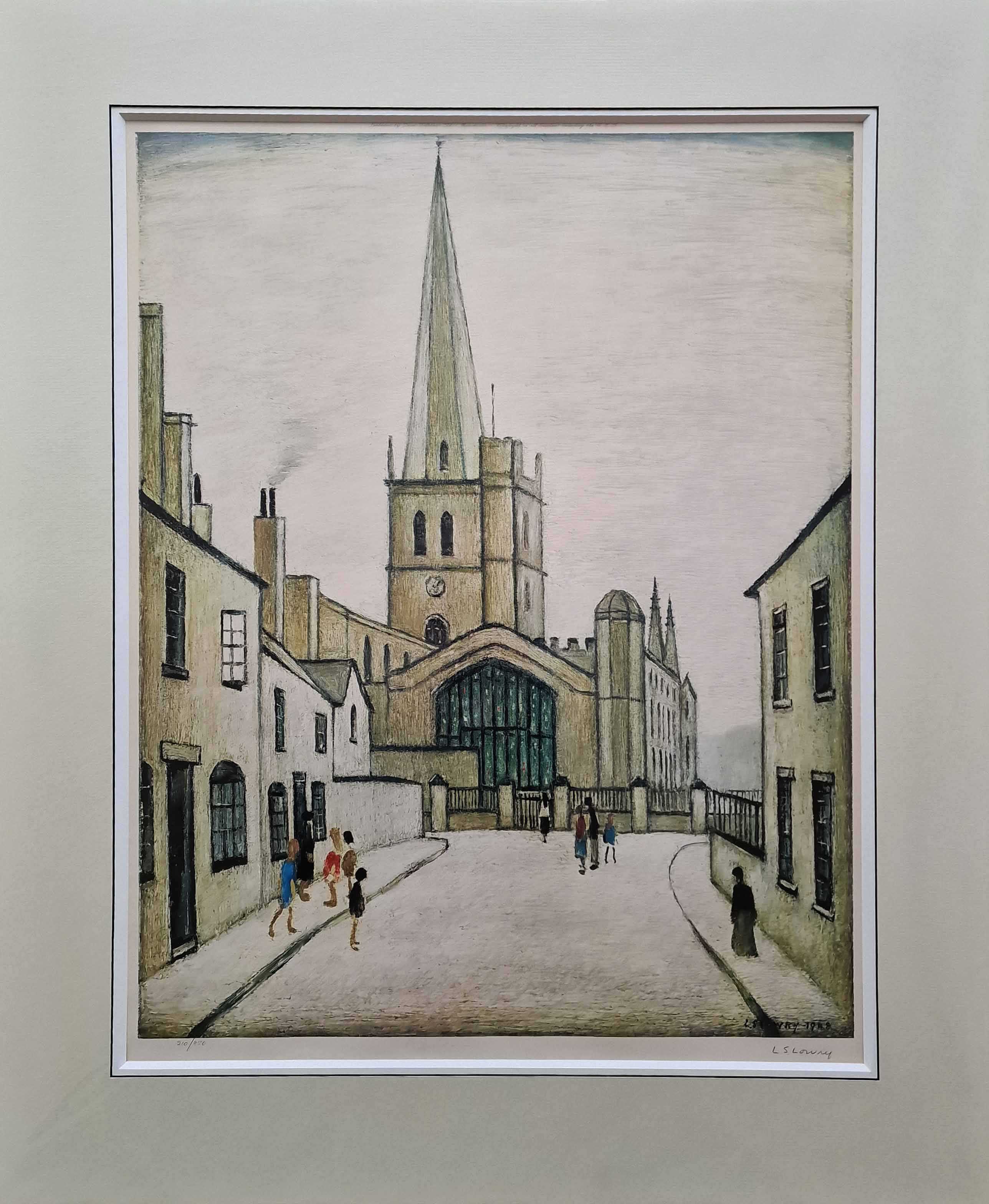 lowry, Burford church, signed print, lslowry