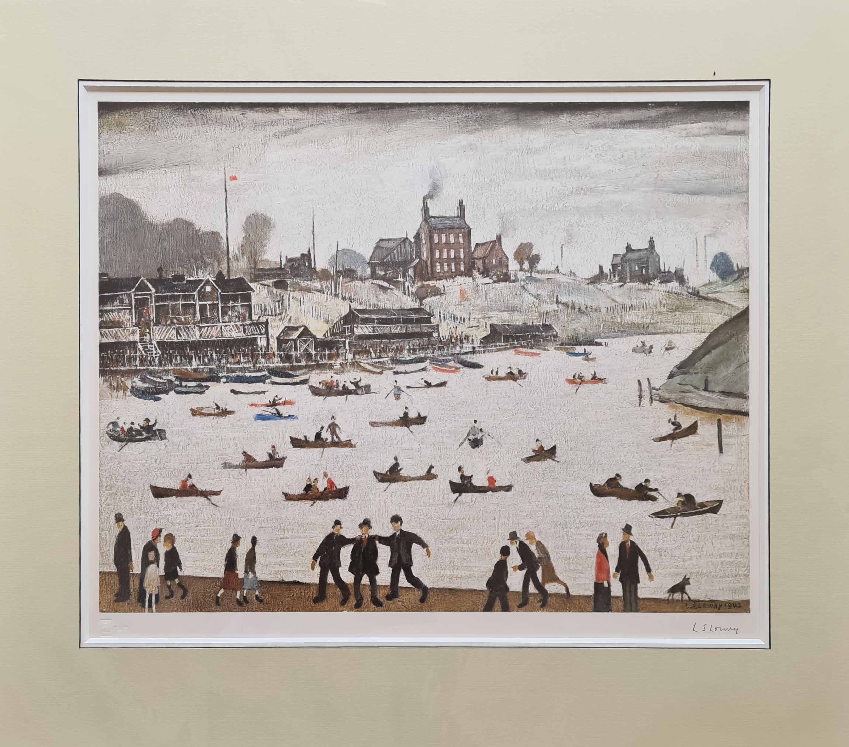 lowry, signed print, crime lake