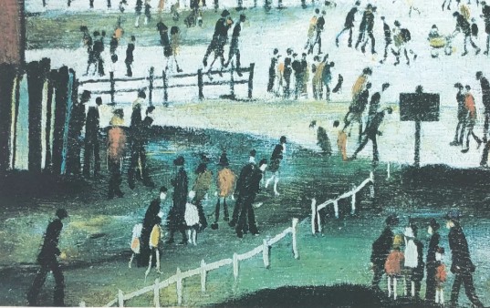 lowry, faded, industrial town, signed print lslowry