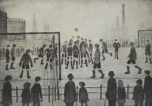 Football match, lowry signed print
