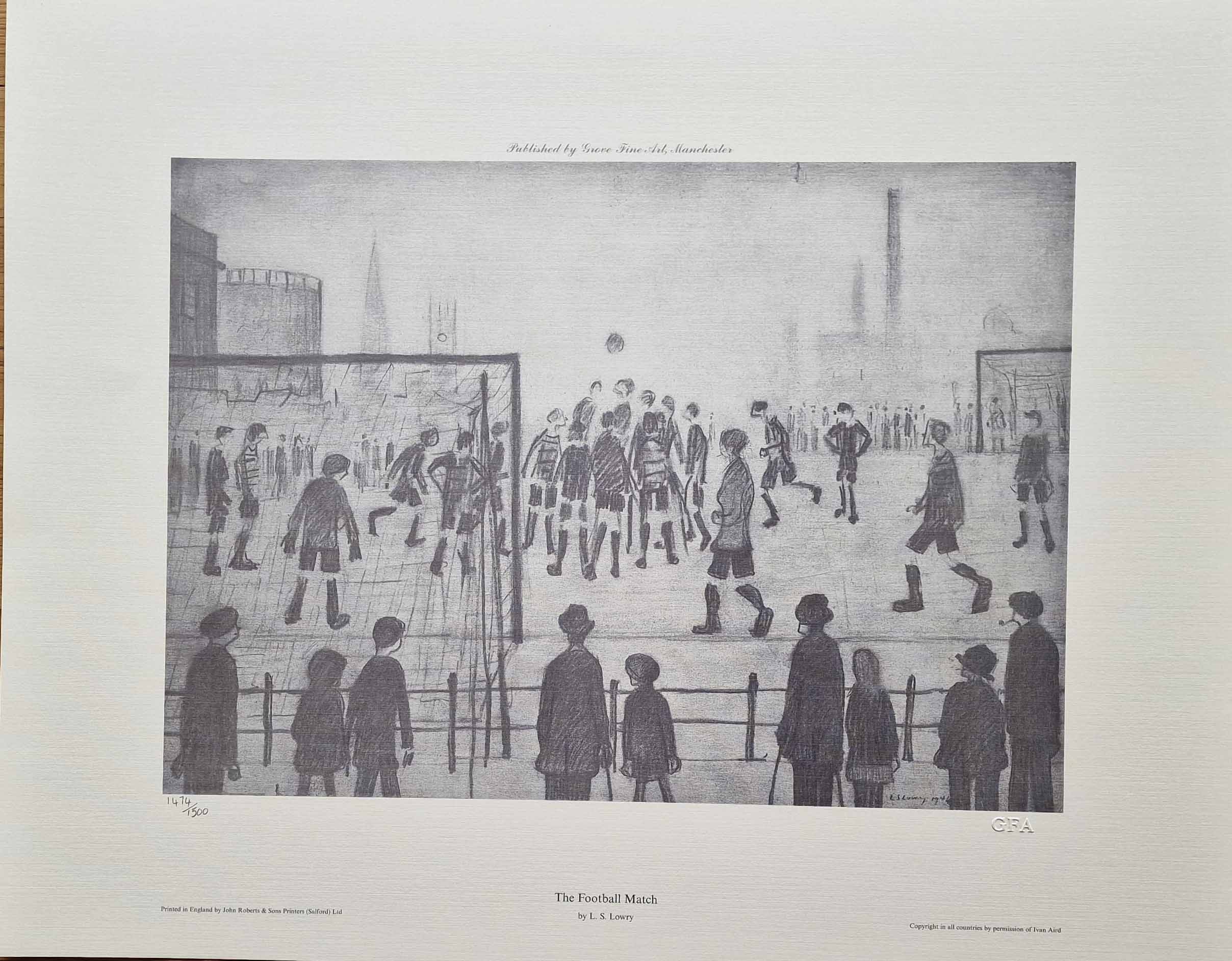 Lowry, football match, unsigned, print