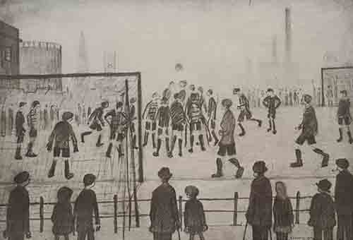 lowry, signed prints, football match