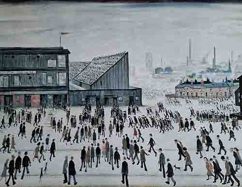 lowry, signed, prints, Going to the match