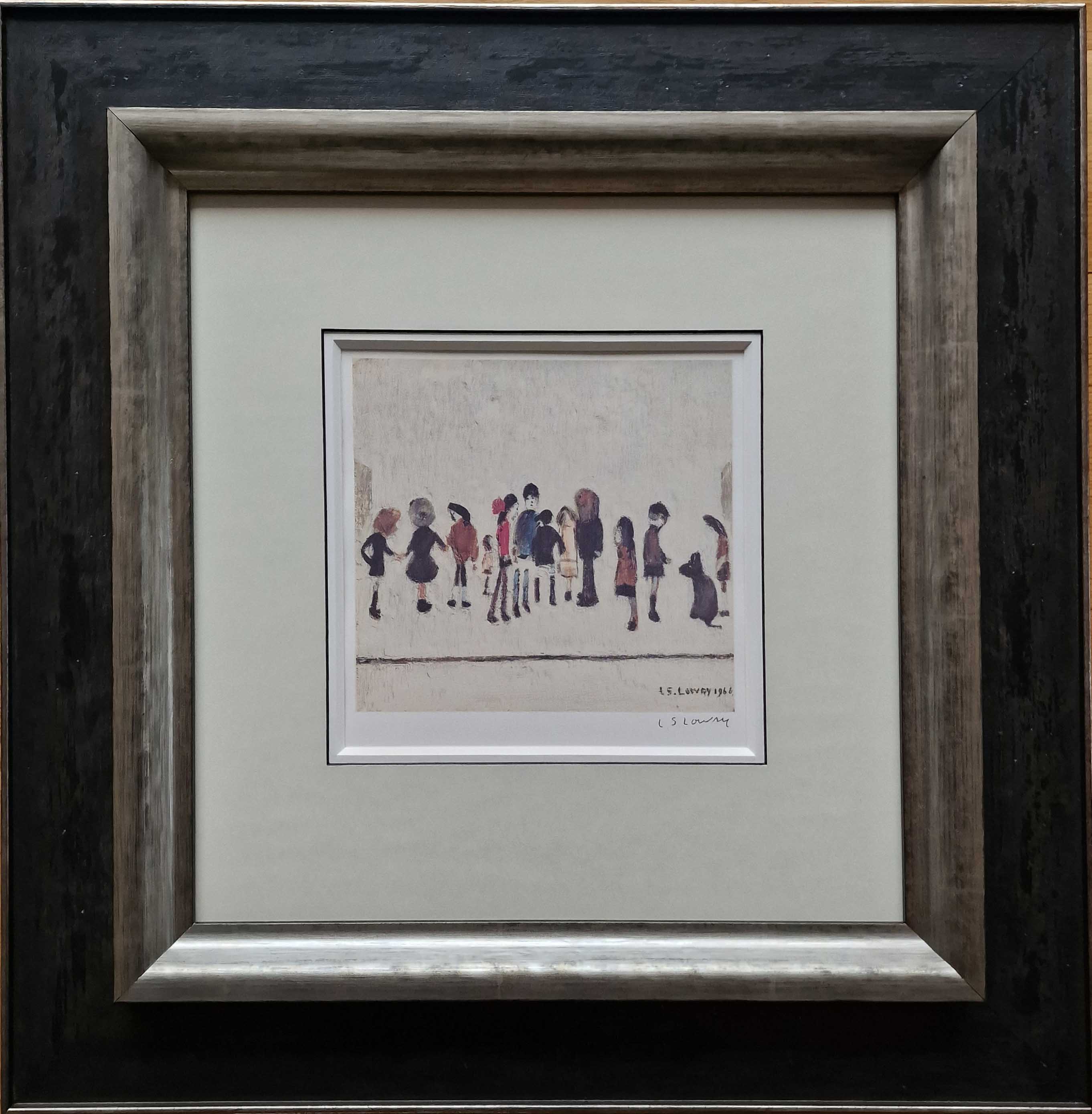 lowry, group of children, signed print, l.s. lowry