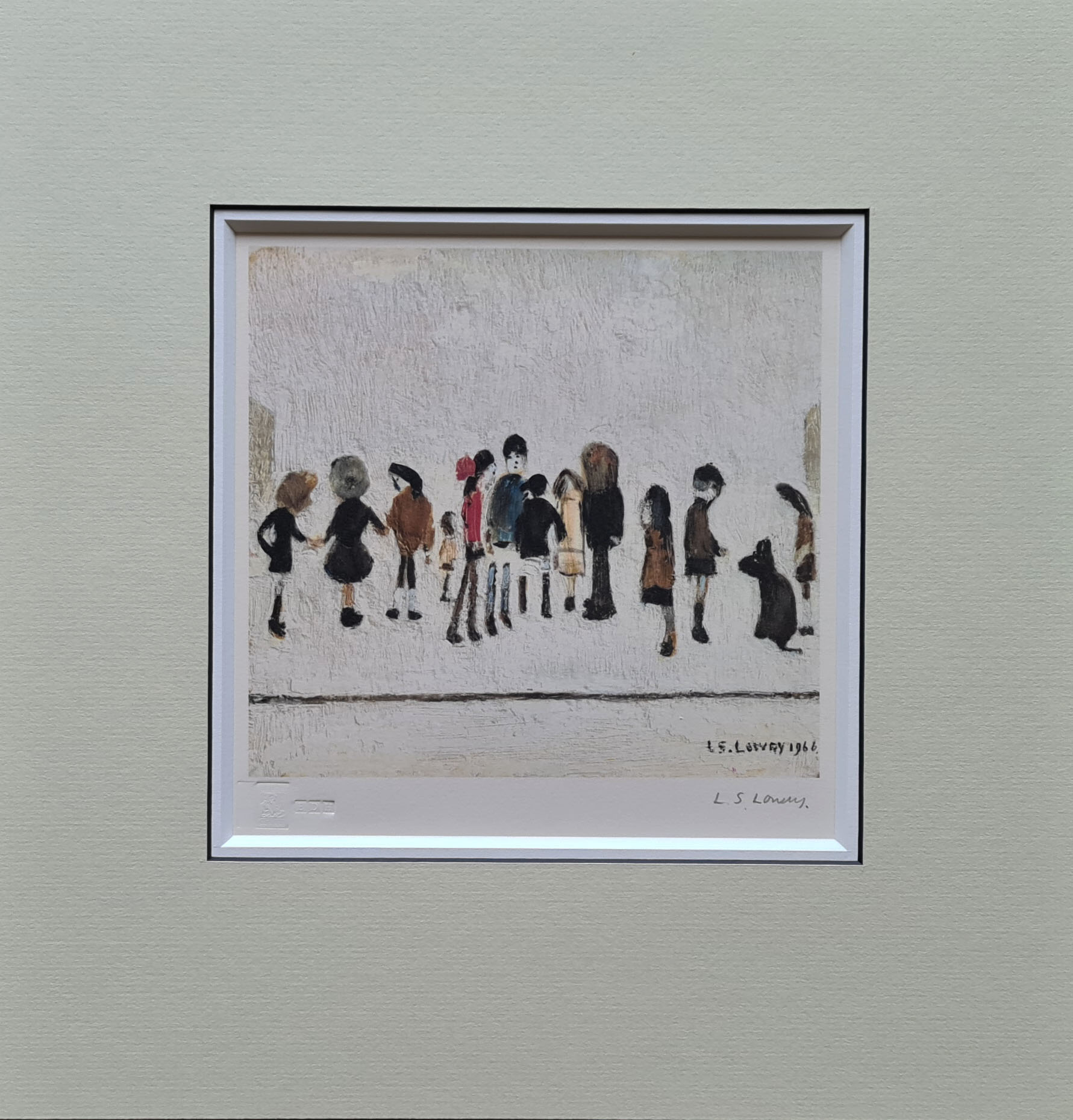 lowry, group of children, signed print, l.s. lowry