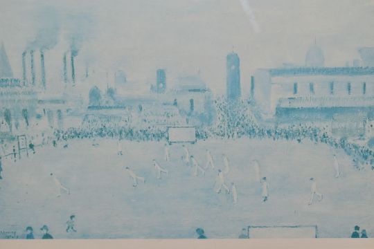 lowry,Lancashire Cricket Match, limited edition  print,faded
