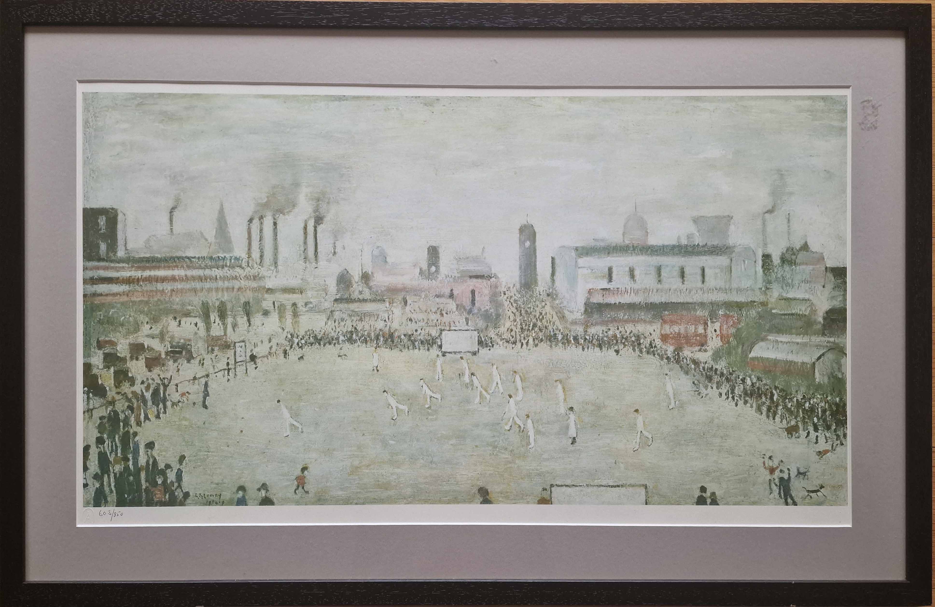 lowry,Lancashire Cricket Match, limited edition  print, lslowry