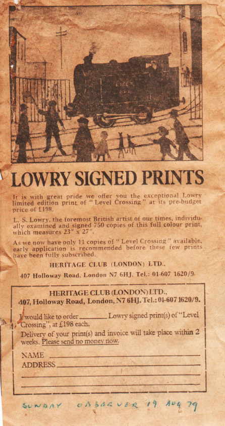 lowry level crossing with train advert