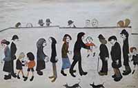 lowry, prints, man holding child