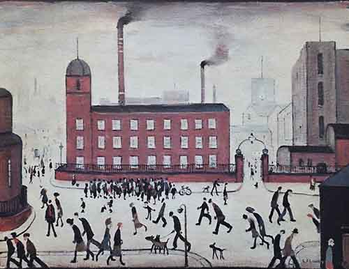 lowry, signed, prints, mill scene