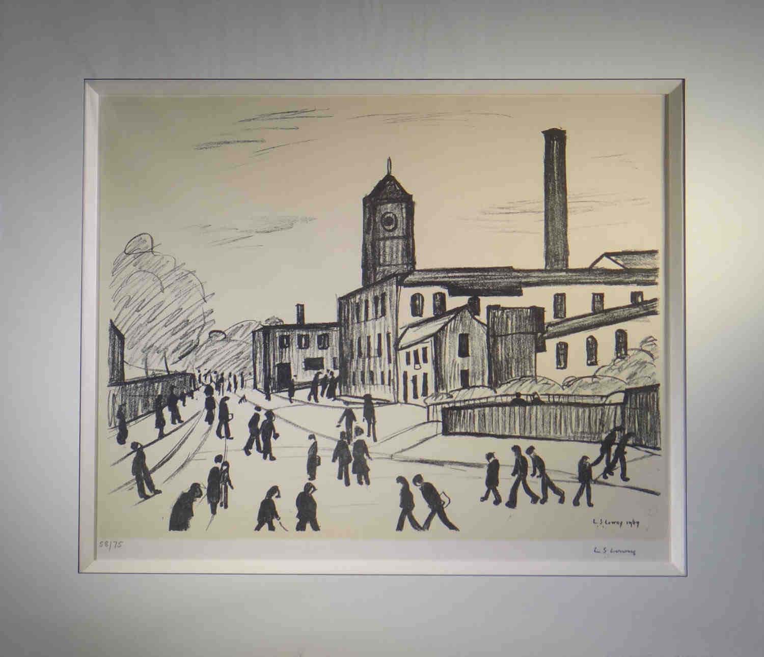 lowry, A Northern Town, lithograph signed print lslowry