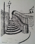 Old Steps Stockport, Lowry original signed limited edition lithograph