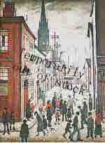 lowry, limited edition print, organ grinder