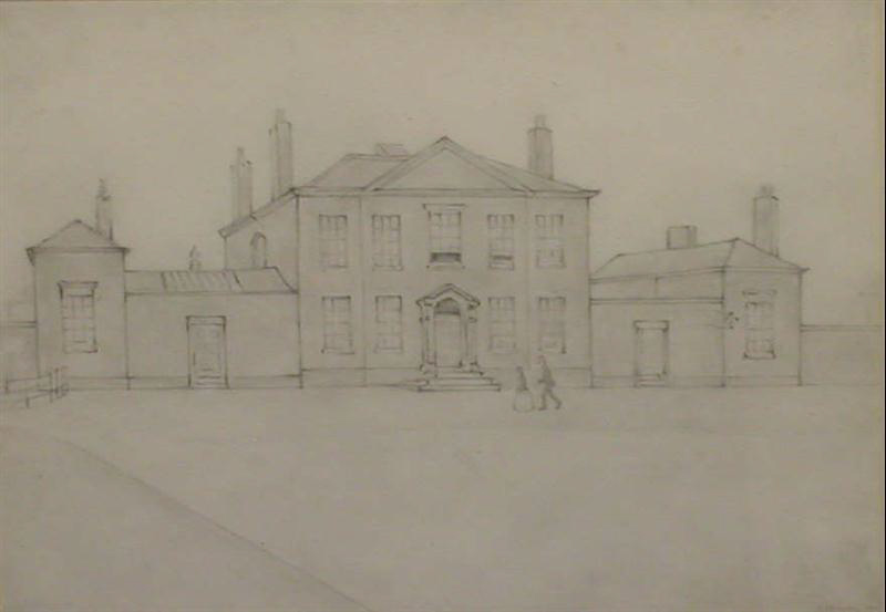lowry belle vue house leaf square original drawing